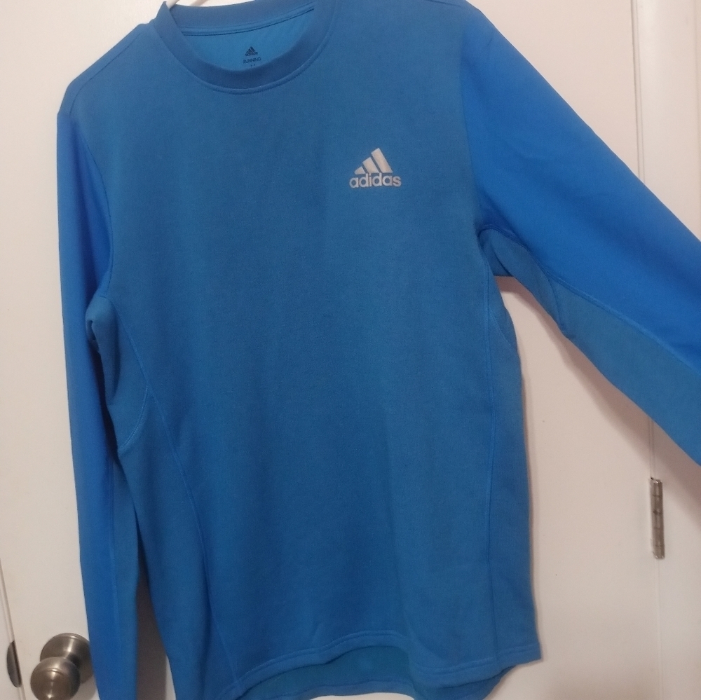Adidas Running Sky blue Climacool Athletic shirt, Reflective, thumbholes M - Picture 7 of 13